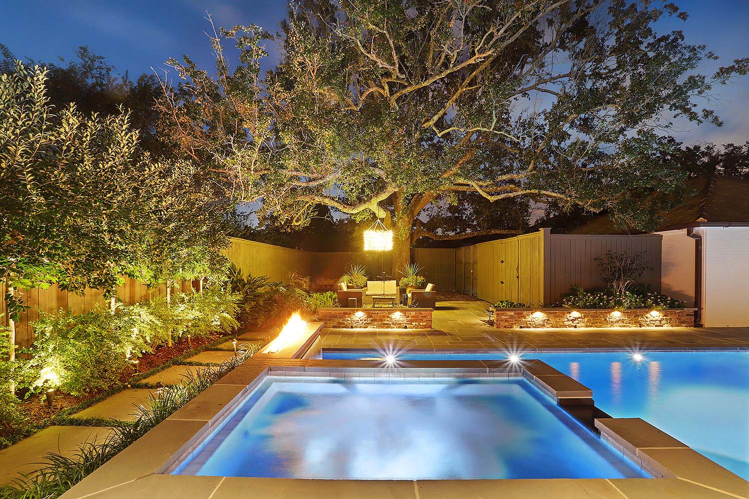 Baton Rouge Pool with Hot Tub Outdoor Pool Entertainment Area